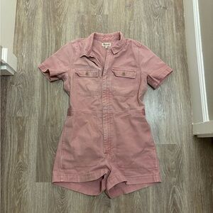 Madewell romper pink short coveralls size small